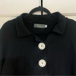 Willow Black Cardigan Cotton White Big Buttons Collared Cotton XL Lagenlook Photo 3