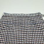 J. McLaughlin  Geometric Houndstooth Pencil Skirt Womens Size 2 White Blue Brown‎ Photo 5