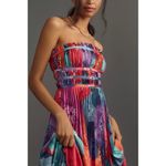 Hutch Sabina Floral Tiered Plissé Gown in Multi Size US 12 Photo 2