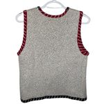 Christopher & Banks Vintage tipped embroidered zip cotton ramie blend vest sz M Photo 20