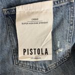 Pistola  Cassie Super High Rise distressed Straight Jeans button fly size 28 Photo 5
