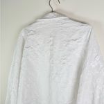 Madonna & Co White Floral Textured Blouse Romantic Statement Top Size XL Photo 4