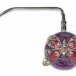Spring Street Butterfly Purple Enameled Bag Hook Table Hanger Photo 0