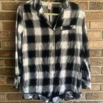 Victoria's Secret  Flannel Romper Black White Buffalo Plaid Pajamas Photo 4