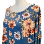 Rags and Couture WOMEN’S  blue with peach floral top Photo 1