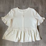 Kate Spade New York Womens Cream Crew Neck Bell Short Sleeve Blouse Top XL (y) Photo 5
