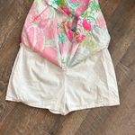 Lilly Pulitzer Dont Give A Cluck Jasmine Skort Size 10 pink Tropical 100% Cotton Photo 3