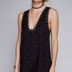 Free People  SoHo Black Studded Embroidered Sleeveless Tank Mini Dress Size 6 Photo 1