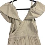 Madewell  Tan Ruffle Cold Shoulder Cotton‎ Dress Size 2 feminine Photo 5