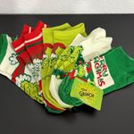 Dr. Seuss Nwt  The Grinch Ankle Socks - Green, white and Red Photo 0