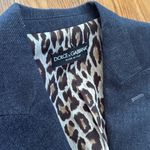 Dolce & Gabbana Dark Blue wool blend Blazer Leopard Lining cheetah animal 44 Photo 2