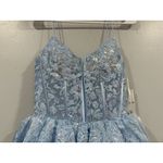 Jovani  Gown 38144 Light Blue Tiered Ball Gown with Slit Sz 0 NEW Photo 1
