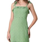 Allegra K Green Polka Dot Sundress Ruffles Straps St Patrick’s Day Boho Chic Photo 1