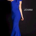 Jovani Size 00 Royal Blue One shoulder Ruffled Gown Photo 0