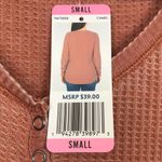 Seven7 NWT  Women’s Waffle Henley Snap Button Camel Long Sleeve Thermal Shirt Photo 5