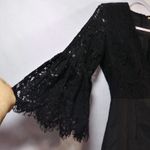 Mustard Seed Black Lace Plunging V Neck Mini Dress Witchy Size L Photo 5
