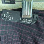 Liverpool Jeans Company Liverpool NWT Black Burgundy Checkered High Rise Straight Leg Trousers 12 Tall Photo 5