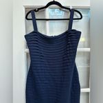 St. John Collection  Elegant Navy Knit Bodycon Timeless Couture Dress Size 10 Photo 1