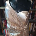 Lavetir gold sweetheart neck one shoulder 18 semi formal dress Photo 1