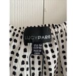 Lucy Paris  Womens Medium White Polka Dot Blouse Puff Sleeve Milkmaid NEW Lux Photo 5