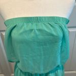 EXPRESS  Large Mint Green Chiffon Strapless Mini-Dress Photo 1