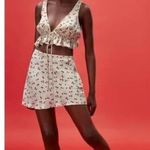 ZARA Cherry Print Satin Effect Crop Top/Blouse Pink S Photo 6