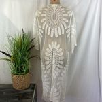 Rebellion  White Sheer Crochet Half Sleeve Open Front Swimsuit Cover Up S Photo 1