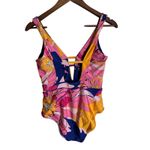 Trina Turk Breeze Hi Leg Plunge Maillot One-Piece Swimsuit in Floral Womans 10 Photo 1
