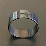 Hollow airplane black stainless steel ring size 8 Photo 0