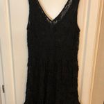 Free People sheer black floral lace mini dress with a beaded v-neck Photo 9