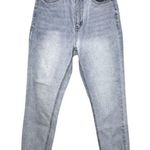 AFRM Jeans Womens 2 25" Blue Light Wash Ferris Slim Mom Jeans High Rise Fading Photo 0