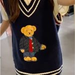 #136 BOUTIQUE Navy Bear Vest Blue Size L Photo 1