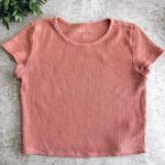 American Eagle Pink Waffle Knit Short Sleeve Baby Tee Size Small Photo 0