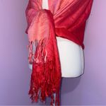 Pashmina Scarf Cashmere Silk Pink Ombre Butterfly Floral Shawl Wrap Soft Girl Photo 2