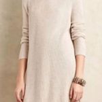 Anthropologie  Moth Side Split Tunic Pasadena Sweater dress cashmere blend oatmea Photo 1