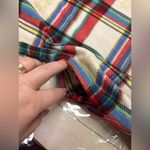 Ralph Lauren LRL  Plaid Fleece Nightgown Women's Size Medium Snowflakes Pockets Photo 2