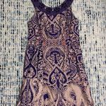 Free People  Paisley Crochet Beaded Sateen Shift Dress Women Sz 2 Photo 0
