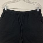 Solid Black Raw Hem Cotton Pull On Shorts Size L Size L Photo 3