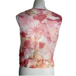 Carlisle  Silk Top Women Size 10 Pink‎ Sheer Floral Cowl Neck Fairy Old Money Photo 5