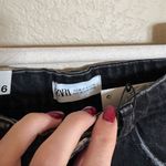 ZARA  Denim Shorts Sz 4 Raw Hem Black New‎ Photo 2