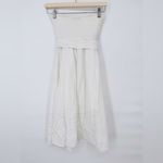 Thakoon Collective Eyelet‎ Tie Waist Dress White Strapless Cotton Sz 0 Photo 8