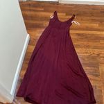 David's Bridal David’s bridal bridesmaid scoop neck tank satin Merlot dress size 6 w/ pockets Photo 7