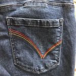 Democracy Ab Solution Straight Leg Jeans Dark Wash raw hem Rainbow thread 6 Photo 8