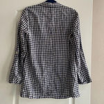 Cynthia Rowley linen gingham blazer, blue & white. 100% linen. NWOT. Size S Photo 2