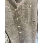 JH Collectibles Vintage Leather Suede Button Down Top Jacket w/ Gold Buttons 4 Tan Photo 2