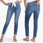 J.Crew High Rise Button Fly Raw Step Hem Skinny Jean Medium Blue Wash Denim Photo 1