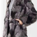 Forever 21 XXI BLACK and grey faux fur jacket SMALL Photo 5