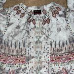 Johnny Was Biya Deliza Embroidered silk Boho Tunic Blouse Large Photo 4
