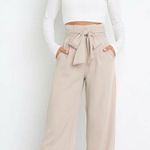 Petal and Pup  Kieran High Rise Wide Leg Pleated Belted Pants in Beige Size 4 NWT Photo 0