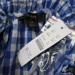 J.Crew NWT Tiered Ruffle-Sleeve Midi in Sapphire Gingham Cotton Dress XS Photo 2